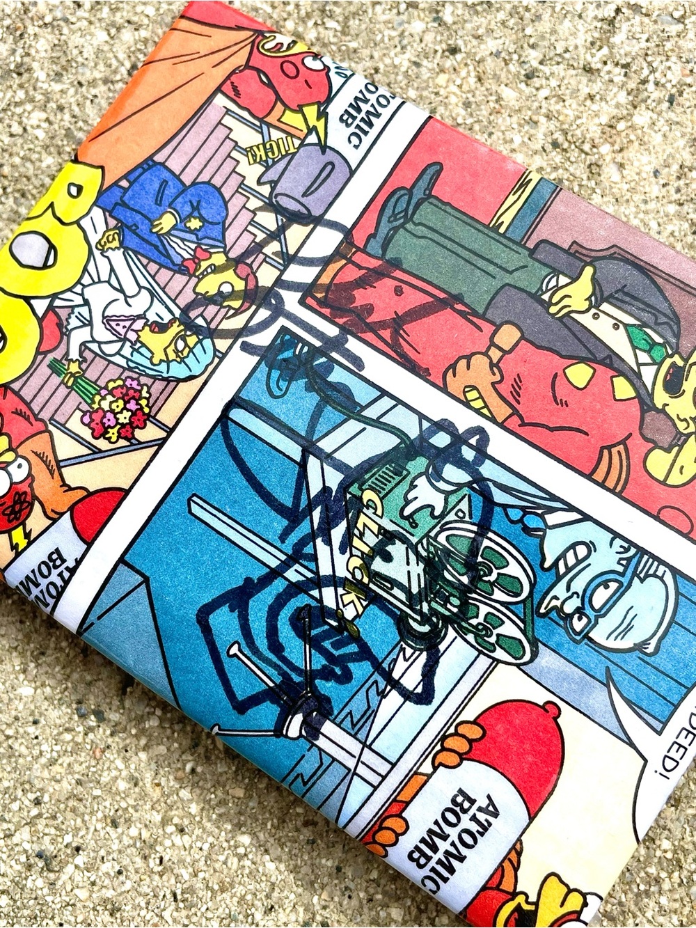 The Simpsons Phil Ortiz Artist Signed Homer Sketch Custom Made Paper Wallet